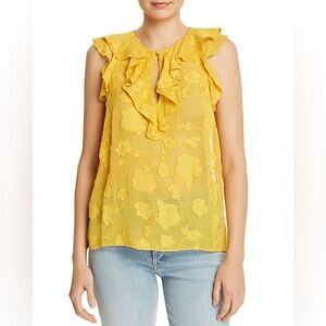 NWT Joie | S | Yellow Floral Ruffle Top